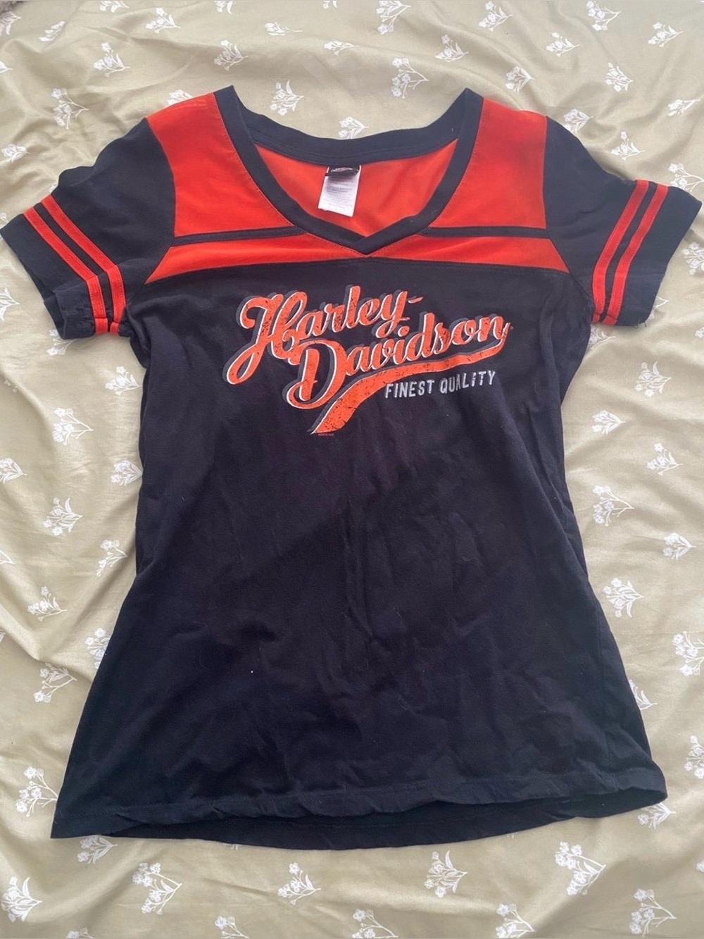 Harley-Davidson Black & Orange Logo Tee